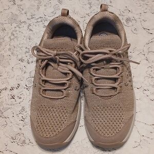 Orthofeet Taupe Knit Comfort Slip-On Shoe sz. 9X-Wide